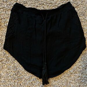 Rip curl black side lace waist tie beach skirt